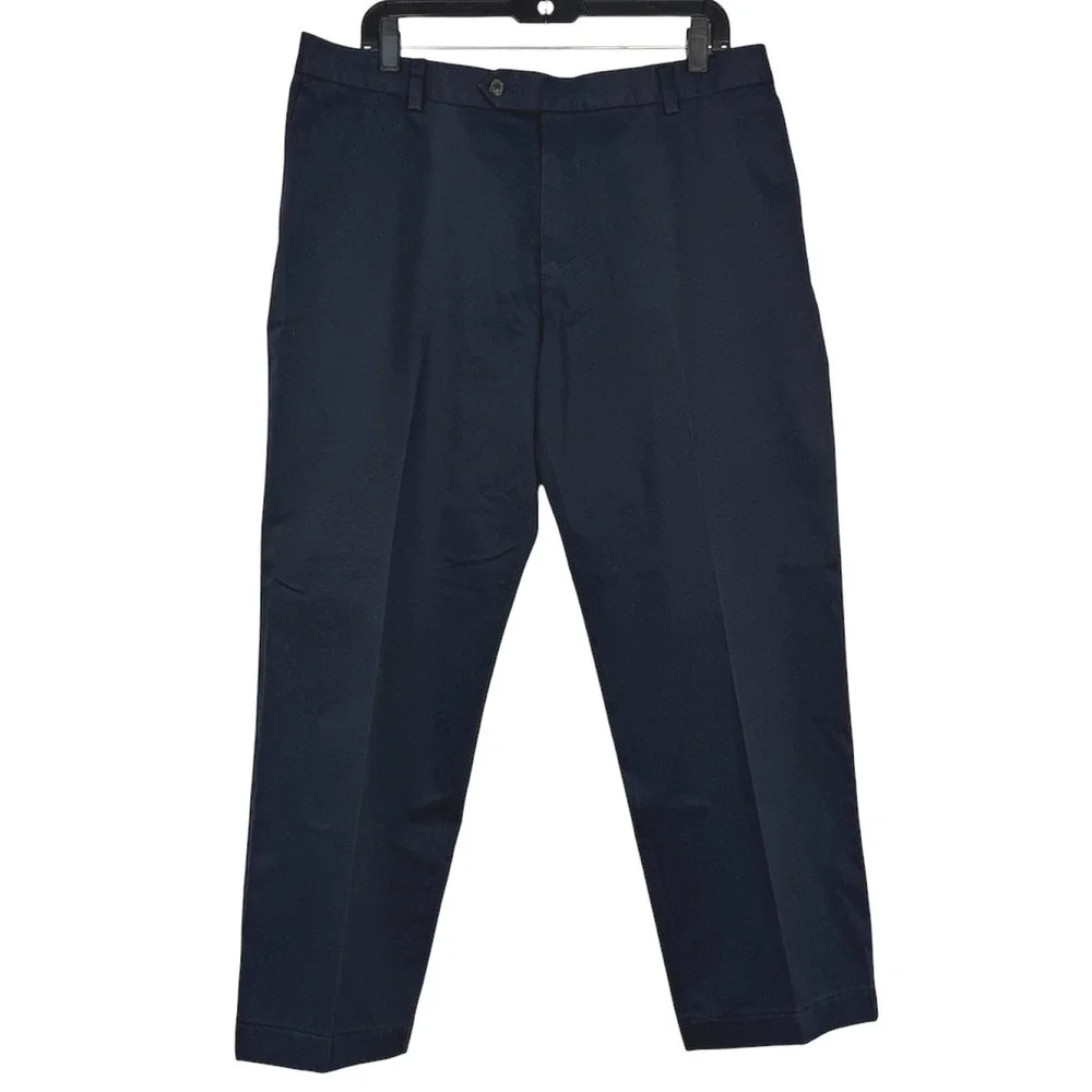 Brooks Brothers Advantage Chino Milano Mens 38x27 Slim Fit Navy Blue Pants